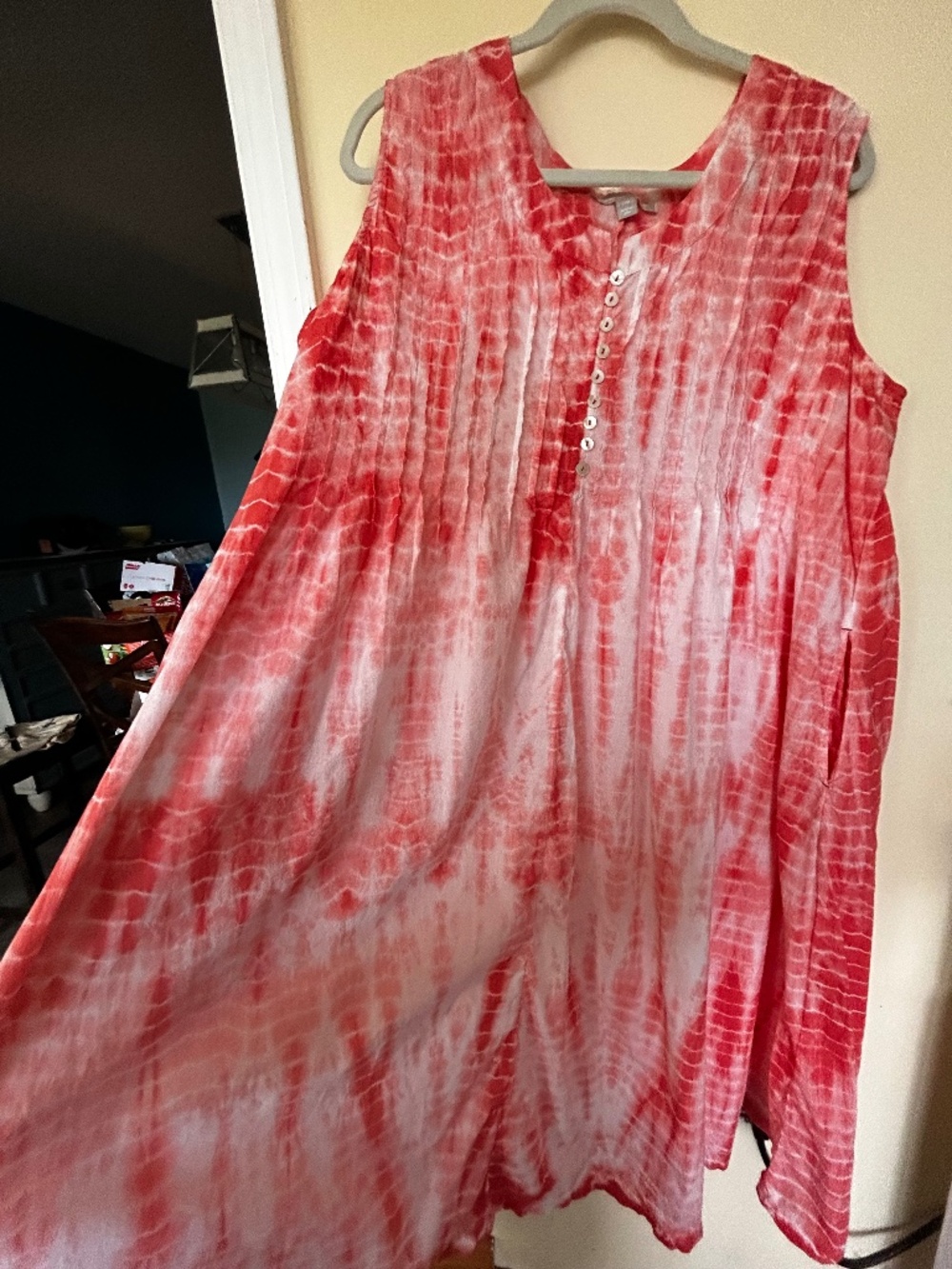 Women Within tie die summer dress 20W light orange 44 chest